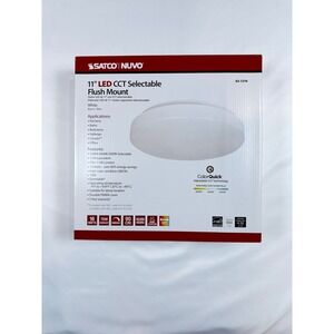 Satco Nuvo 11" LED CCT Selectable Flush Mount White Ceiling Light 62-1210 16W